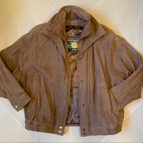 90’ Vintage Adventure Bound Leather Bomber Jacket - Picture 3 of 7
